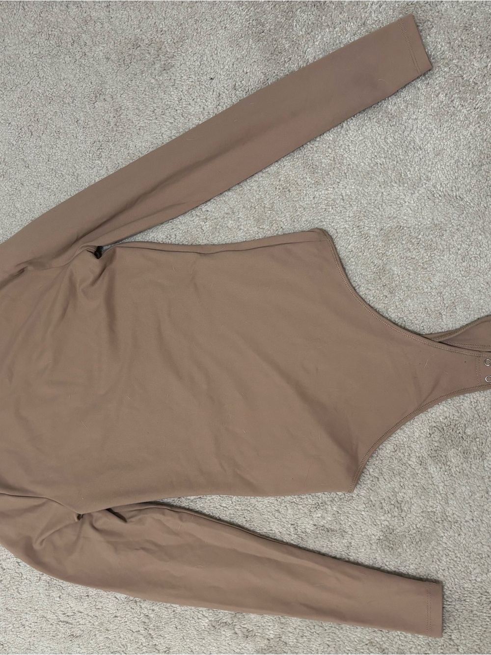 Abercrombie & Fitch Long-Sleeve Crew Neck Bodysuit in Brown